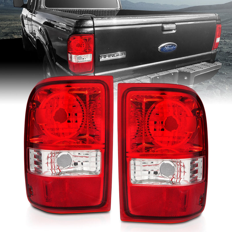 ANZO 2001-2011 Ford Ranger Taillights w/ Red/Clear Lens (OE Replacement) Pair