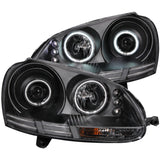 ANZO USA Volkswagen Rabbit Mk5 Projector Headlights W/ Halo Black Ccfl; 2006-2009