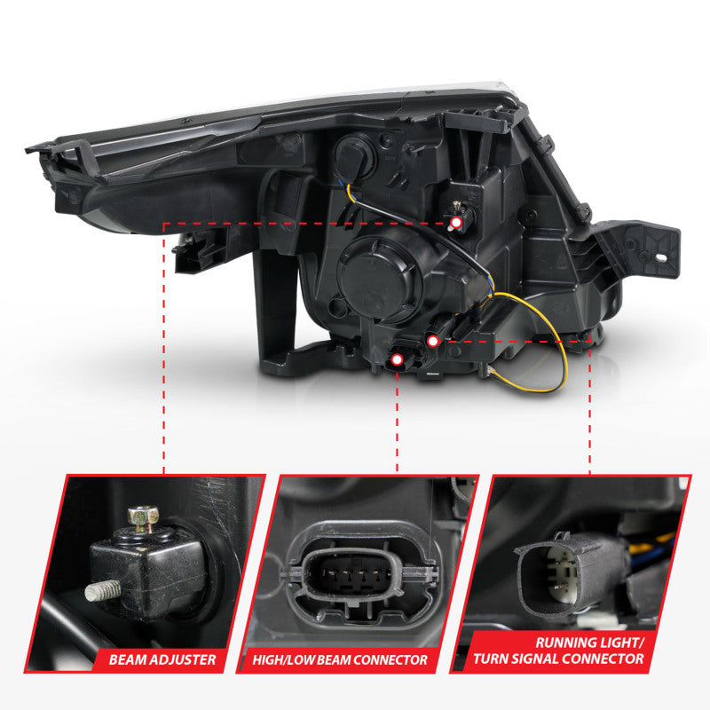 ANZO FORD EXPLORER 11-15 PROJECTOR PLANK STYLE HEADLIGHTS BLACK W/ LED SIGNAL (13-15 BASE, XLT, LIMITED) - 111575