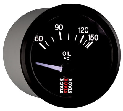 Autometer Stack 52mm 60-150 Deg C M10 Male Electric Oil Temp Gauge - Black ST3209
