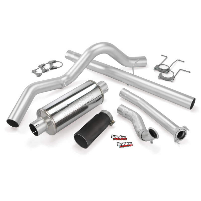 Banks Power 94-97 Ford 7.3L ECSB Monster Exhaust System - SS Single Exhaust w/ Black Tip Banks Power