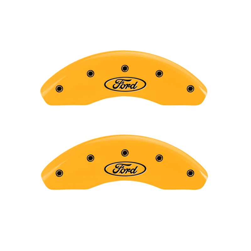 MGP 2 Caliper Covers Engraved Front Oval Logo/Ford Yellow Finish Blk Char 2004 Ford Focus MGP