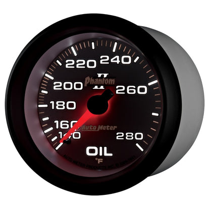 AutoMeter Gauge Oil Temp 2-5/8in. 140-280 Deg. F Mechanical Phantom II 7841