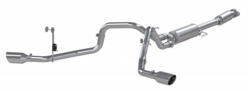 MBRP 2021+ Ford F150 2.7L/3.5L/5.0L 3in Aluminized Steel Cat-Back 2.5in Dual Split Side Exhaust - eliteracefab.com