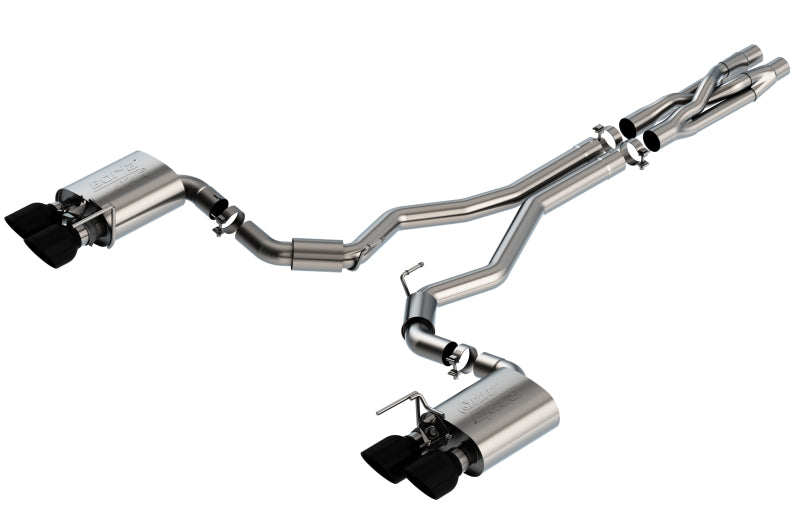 Borla 2020 Ford GT500 5.2L AT 3in ATAK CatBack Exhaust w/ Black Chrome Tips - eliteracefab.com