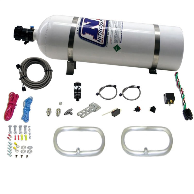 Nitrous Express Dual Ntercooler Ring System (2 - 6 x 6 Rings) w/15lb Bottle