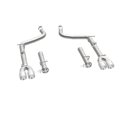 MagnaFlow Axle-Back, SS, 2.5in, Quad Split Rear 3.5in Tip 2015 Dodge Challenger R/T 5.7L Magnaflow