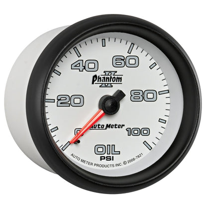 Autometer Phantom II 2-5/8in 100 PSI Mechanical Oil Pressure Gauge 7821