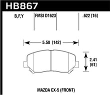 Load image into Gallery viewer, Hawk Performance HPS 5.0 Front Brake Pads - HB867B.622