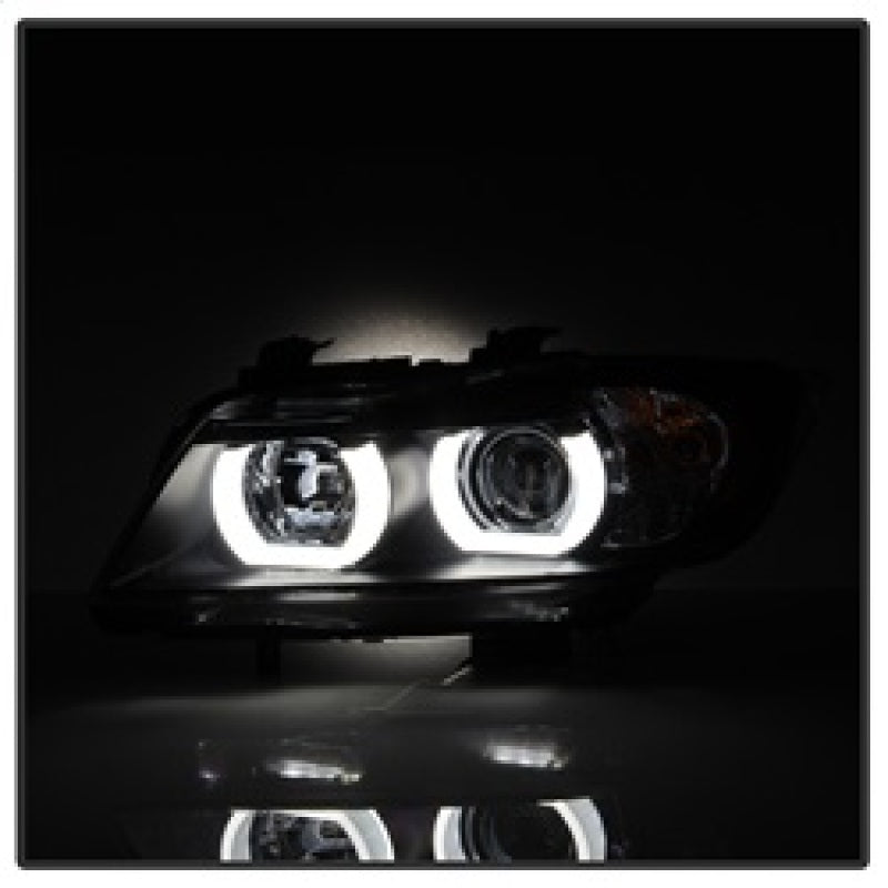 Spyder BMW E90 3-Series 06-08 4DR V2 Headlights - HID Only - Black PRO-YD-BMWE9005V2-HID-DRL-BK - eliteracefab.com