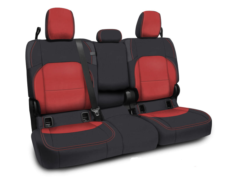 PRP 2020+ Jeep Gladiator JT Rear Bench Cover with Leather Interior - Black/Red B056-05