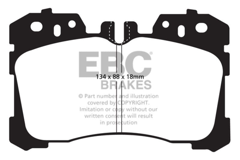 EBC 07+ Lexus LS460 4.6 Redstuff Front Brake Pads - eliteracefab.com