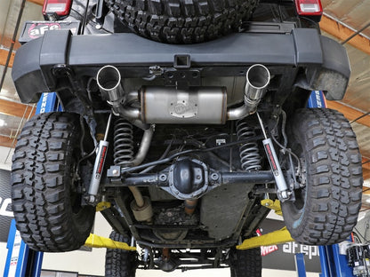 aFe Rebel Series 2.5in 409 SS Axle-Back Exhaust w/Polished Tips 07+ Jeep Wrangler (JK) V6 3.6L/3.8L - eliteracefab.com