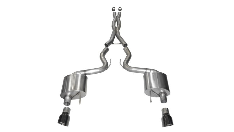 Corsa 2015 Ford Mustang GT Fastback 5.0 3in Xtreme Cat Back Exhaust w/ Dual Black 4.5in Tips - eliteracefab.com