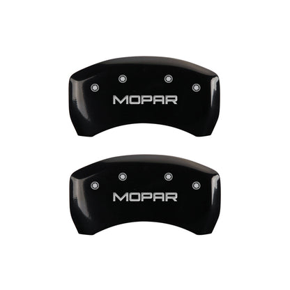 MGP 4 Caliper Covers Engraved Front & Rear MOPAR Black finish silver ch MGP