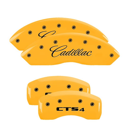 MGP 4 Caliper Covers Engraved Front Cadillac Rear CTS4 Yellow Finish Black Char 2005 Cadillac CTS MGP