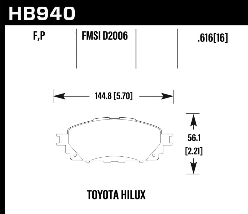 Hawk Performance HPS Front Brake Pads - HB940F.616 Hawk Performance