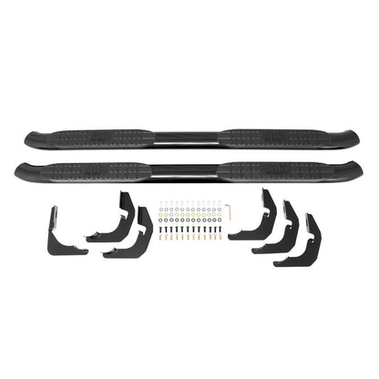 Westin 2014-2018 Chevrolet/GMC Silverado Sierra 1500 Dbl Cab PRO TRAXX 4 Oval Nerf Step Bars - Black - eliteracefab.com