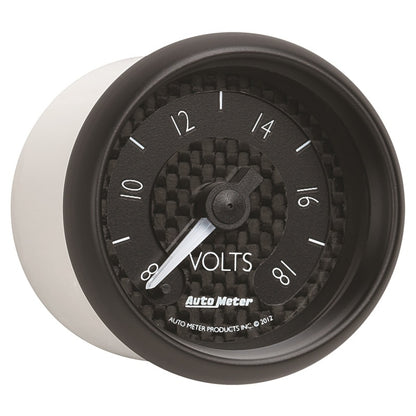 Autometer GT Series 52mm Full Sweep Electronic 8-18 Volts Voltmeter 8091