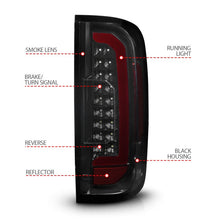 Load image into Gallery viewer, ANZO 15-21 Chevrolet Colorado Full LED Tail Lights w/ Red Lightbar Black Housing Smoke Lens - eliteracefab.com