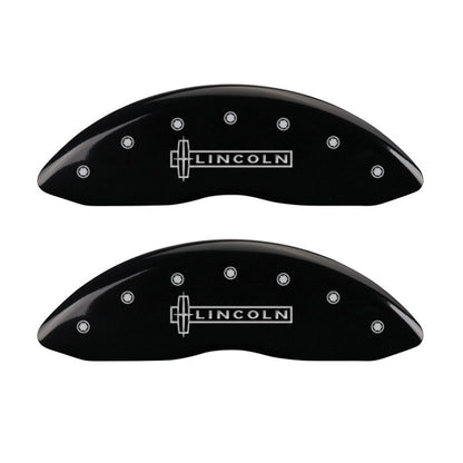 MGP 4 Caliper Covers Engraved Front & Rear Lincoln Black finish silver ch MGP