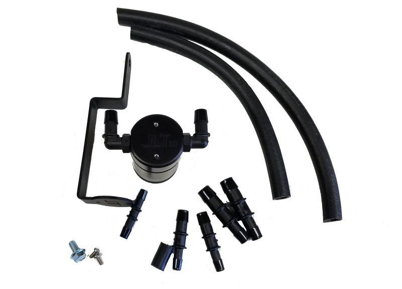 J&L 99-04 Ford Mustang GT Passenger Side Oil Separator 3.0 - Black Anodized - eliteracefab.com