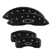 Load image into Gallery viewer, MGP 4 Caliper Covers Engraved Front &amp; Rear With stripes/Dart Black finish silver ch MGP