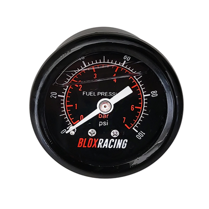 BLOX Racing Liquid-Filled Fuel Pressure Gauge 0-100psi (Black Face) BLOX Racing