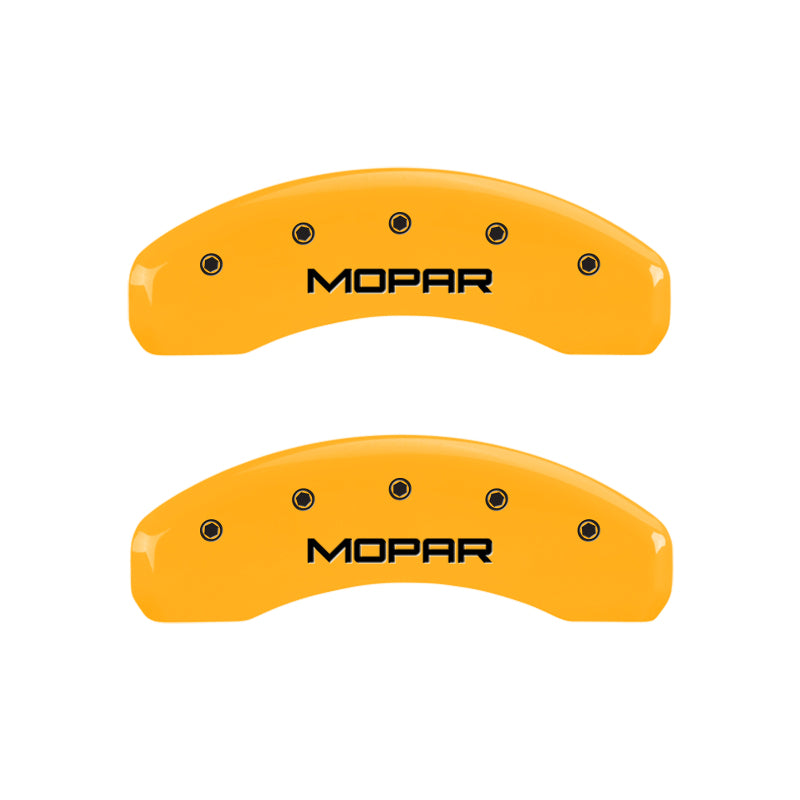 MGP 4 Caliper Covers Engraved Front & Rear Mopar Yellow Finish Black Char 1999 Chrysler Prowler MGP