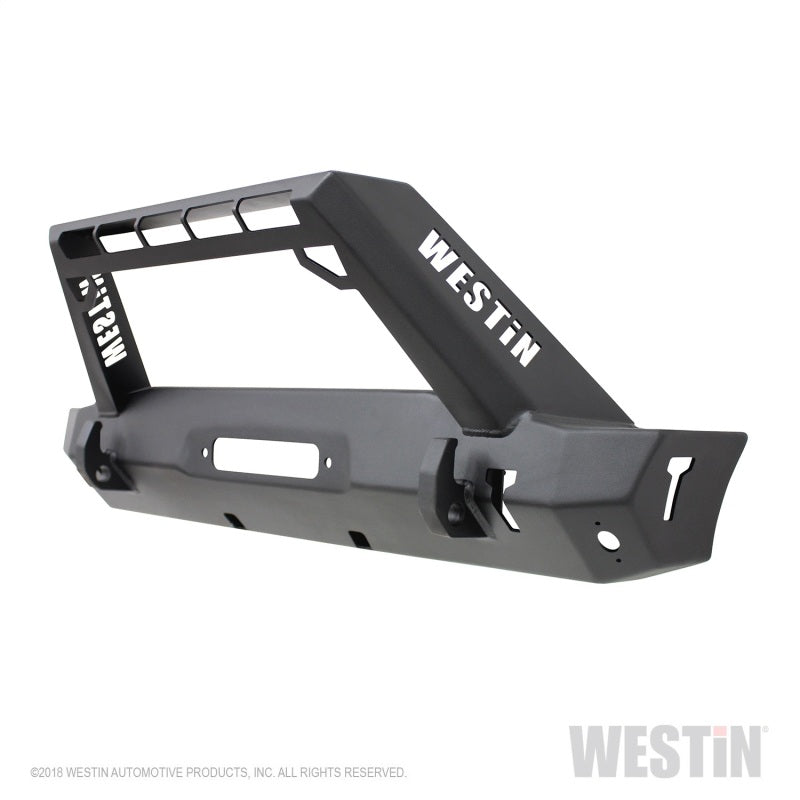 Westin 18-19 Jeep Wrangler JL Stubby Front Bumper - Textured Black - eliteracefab.com