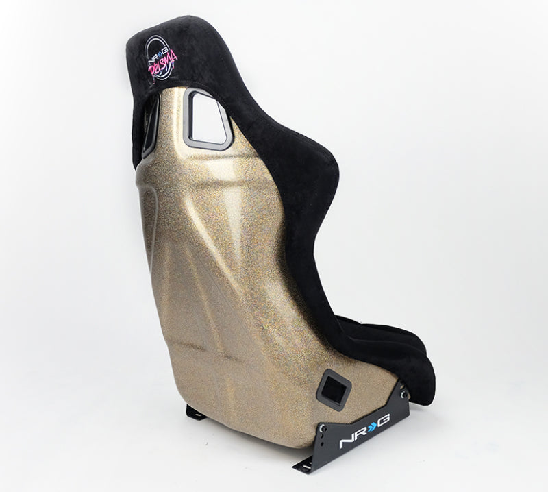 NRG FRP Bucket Seat ULTRA Edition - Large (Black Alcantara/Gold Glitter Back) - FRP-302BK-ULTRA