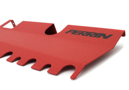 Perrin 15-21 WRX/STI Radiator Shroud (With OEM Intake Scoop) - Red Perrin Performance