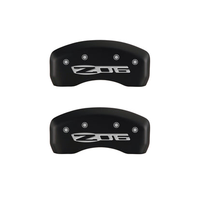 MGP 4 Caliper Covers Engraved Front C5/Corvette Engraved Rear C5/Z06 Red finish silver ch MGP