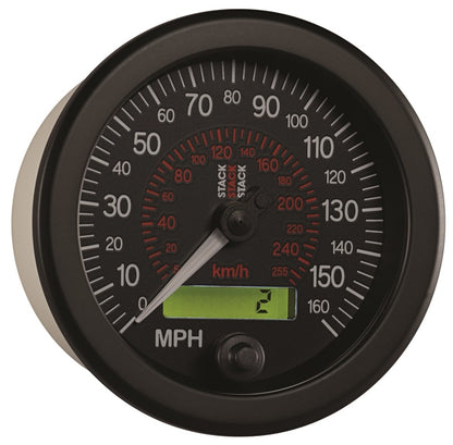 Autometer Stack Instruments 88MM 0-160 MPH / 260 KM/H Programmable Speedometer - Black ST3801