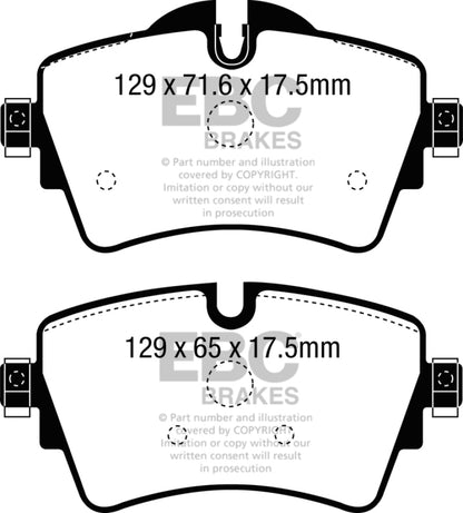 EBC 14+ Mini Hardtop 2.0 Turbo Cooper S Greenstuff Front Brake Pads - eliteracefab.com