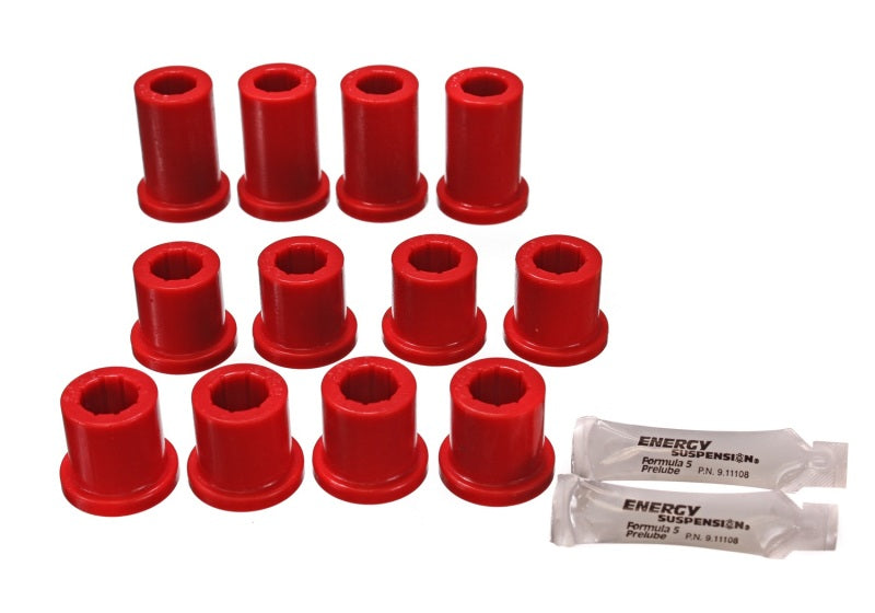 Energy Suspension 84-85 Toyota 4Runner 2 & 4WD Red Front Leaf Spring Bushing Set - eliteracefab.com