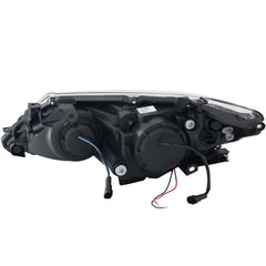 ANZO USA Toyota Camry Projector Headlights W/ Halo Black; 2012-2013 - eliteracefab.com
