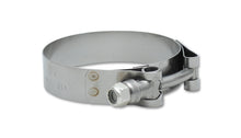 Load image into Gallery viewer, Vibrant SS T-Bolt Clamps Pack of 2 Size Range: 3.38in to 3.62in - eliteracefab.com