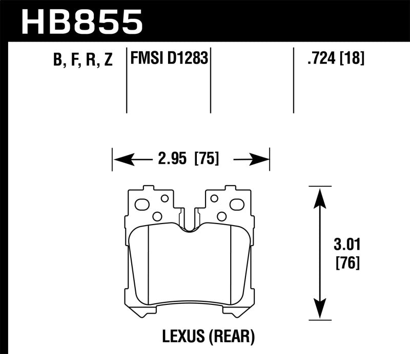 Hawk Performace HPS Rear Brake Pads - HB855F.724