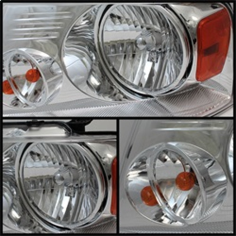 Xtune Ford F150 04-08 Amber Crystal Headlights Chrome HD-JH-FF15004-AM-C - eliteracefab.com