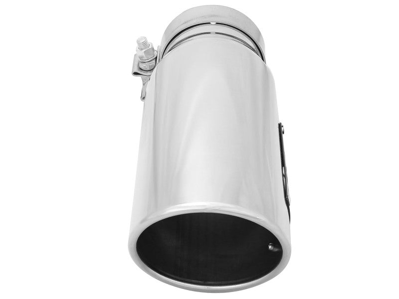 aFe MACHForce-XP 304 Stainless Steel Polished Exhaust Tip 3.5in x 4.5in Out x 12in L Clamp-On aFe