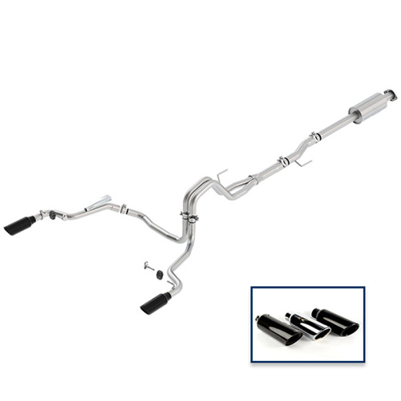 Ford Racing 15-18 F-150 5.0L Cat-Back Extreme Exhaust System Rear Exit w/ Black Chrome Tips Ford Racing