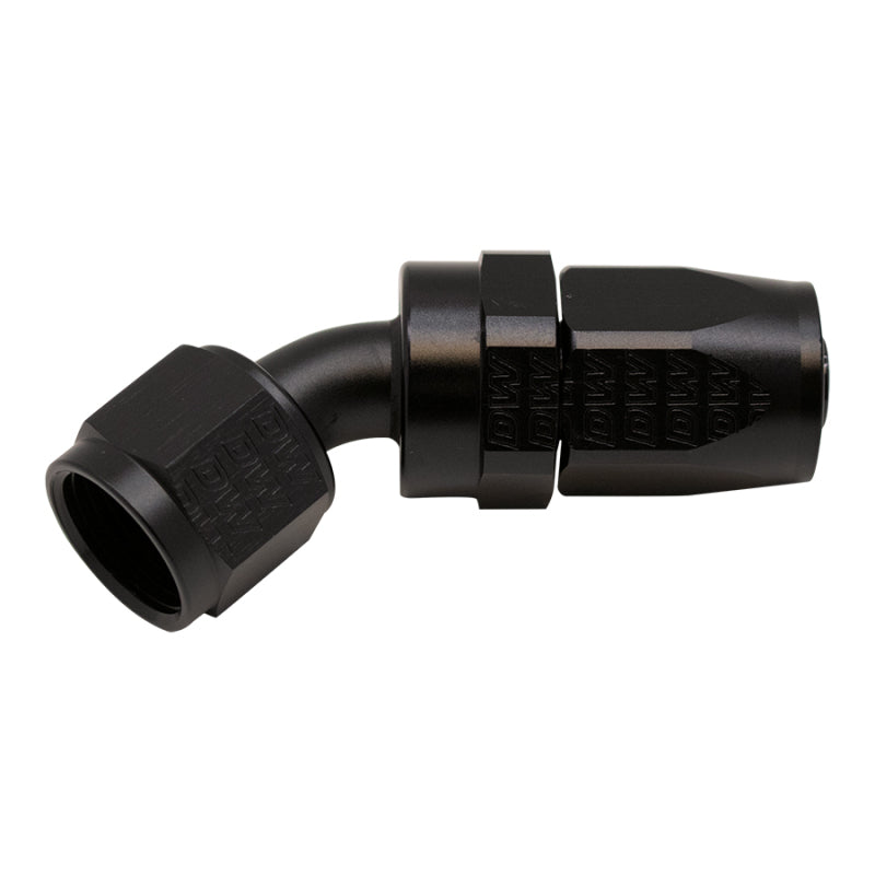 DeatschWerks 8AN Female Swivel 45-Degree Hose End CPE - Anodized Matte Black