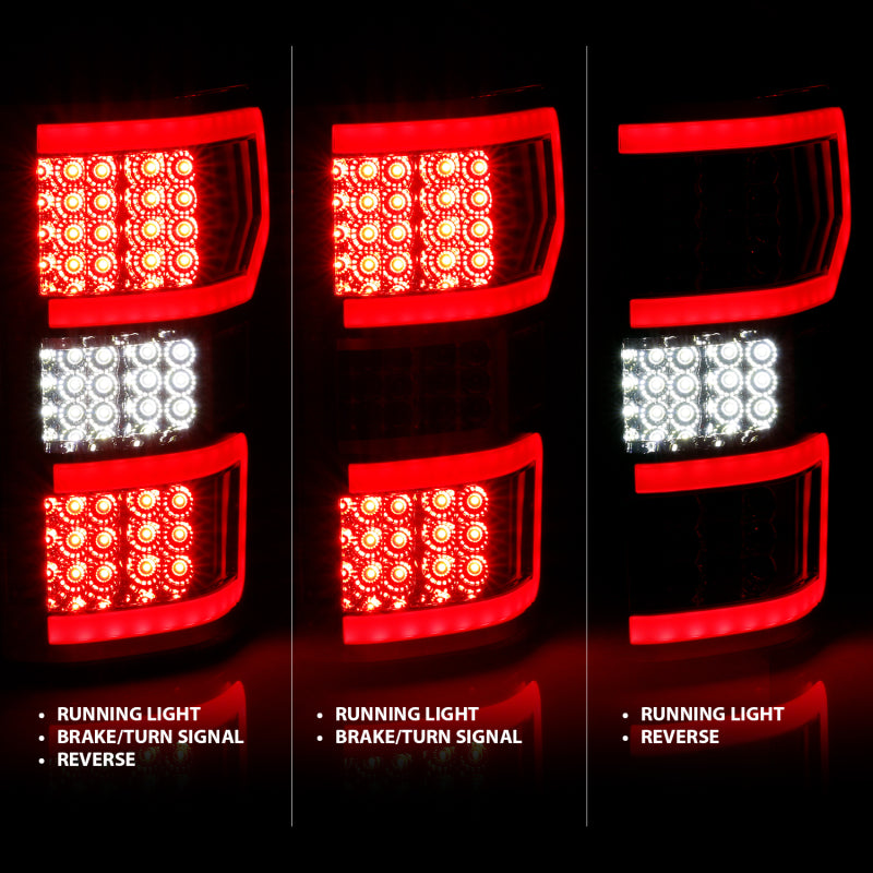 ANZO 2018-2019 Ford F-150 LED Taillight Chrome (Red Light Bar) (w/ Sequential) - eliteracefab.com