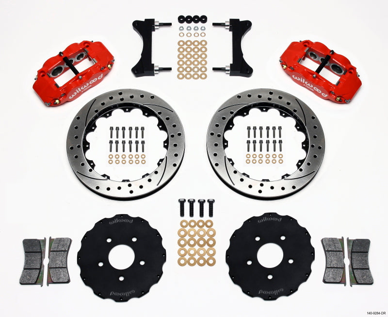 Wilwood Narrow Superlite 6R Front Hat Kit 13.06in Drilled Red Mitsubishi EVO VIII Wilwood