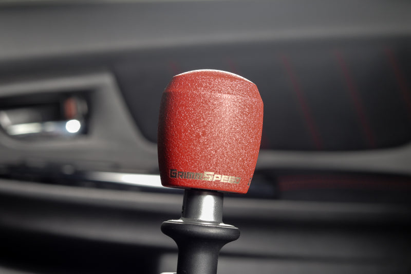 GrimmSpeed Stubby Shift Knob Stainless Steel Red - M12x1.25 - eliteracefab.com