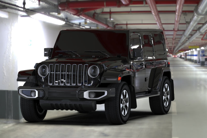 Rally Armor 18-22 Jeep JL Wrangler Black UR Mud Flap w/ Blue Logo - eliteracefab.com