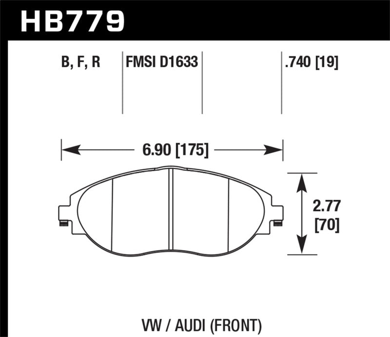 Hawk 15-16 Audi S3 Performance Ceramic Front Brake Pads - eliteracefab.com