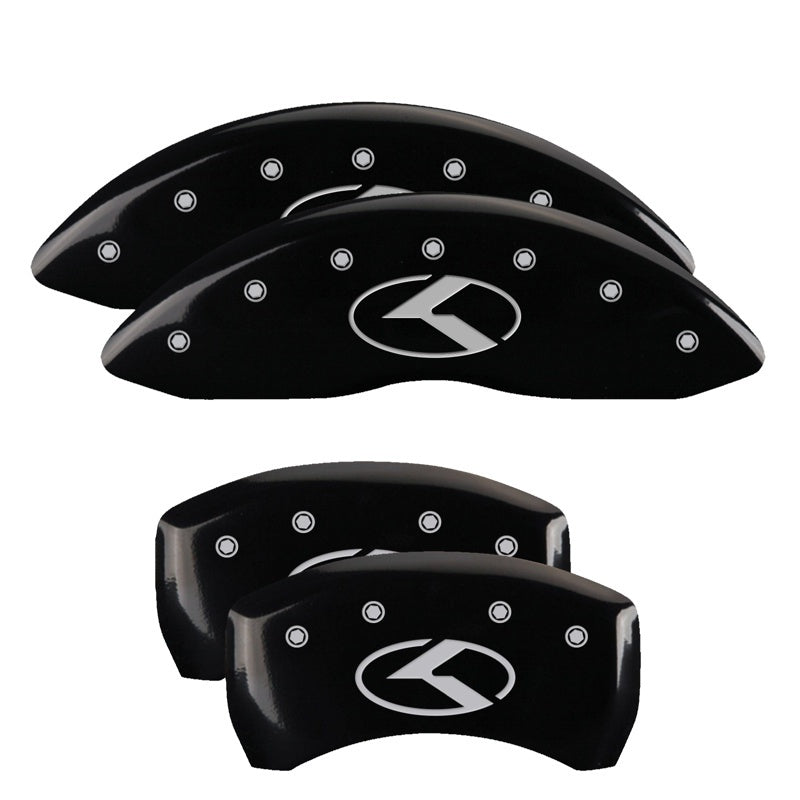 MGP 4 Caliper Covers Engraved Front & Rear Circle K/Kia Black Finish Silver Char 2018 Kia Stinger MGP