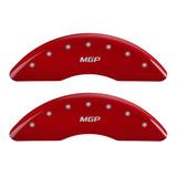 MGP 4 Caliper Covers Engraved Front & Rear GMC Red finish silver ch